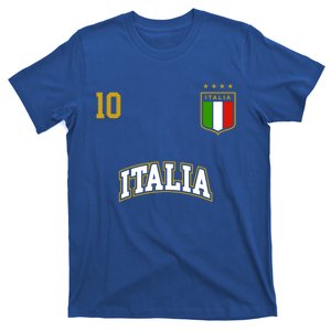 Funny Italy Soccer Team Gift Number 10 Sports Italian Flag Gift T-Shirt