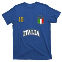 Funny Italy Soccer Team Gift Number 10 Sports Italian Flag Gift T-Shirt