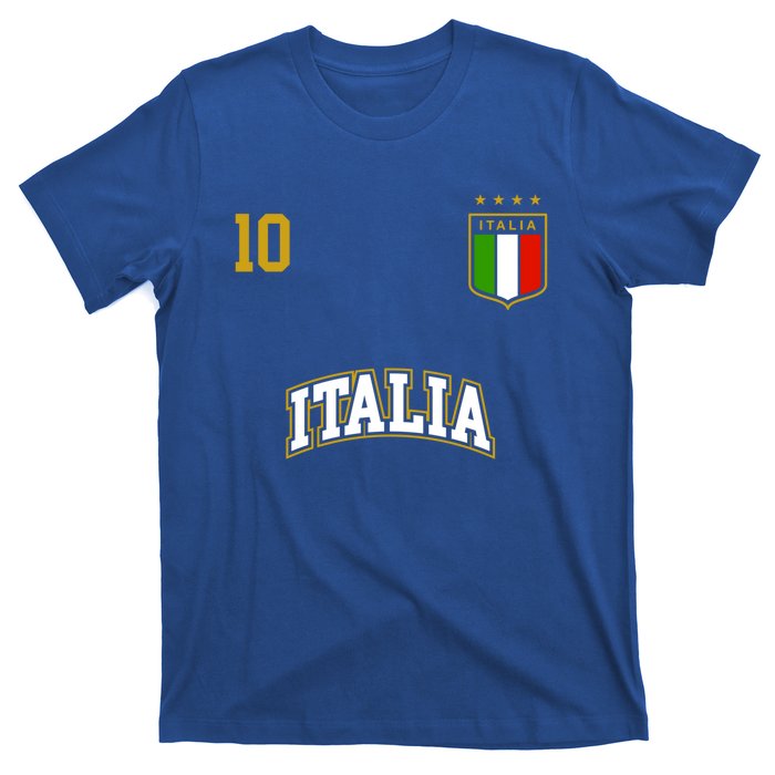 Funny Italy Soccer Team Gift Number 10 Sports Italian Flag Gift T-Shirt