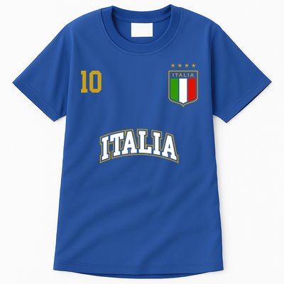 Funny Italy Soccer Team Gift Number 10 Sports Italian Flag Gift Tall T-Shirt