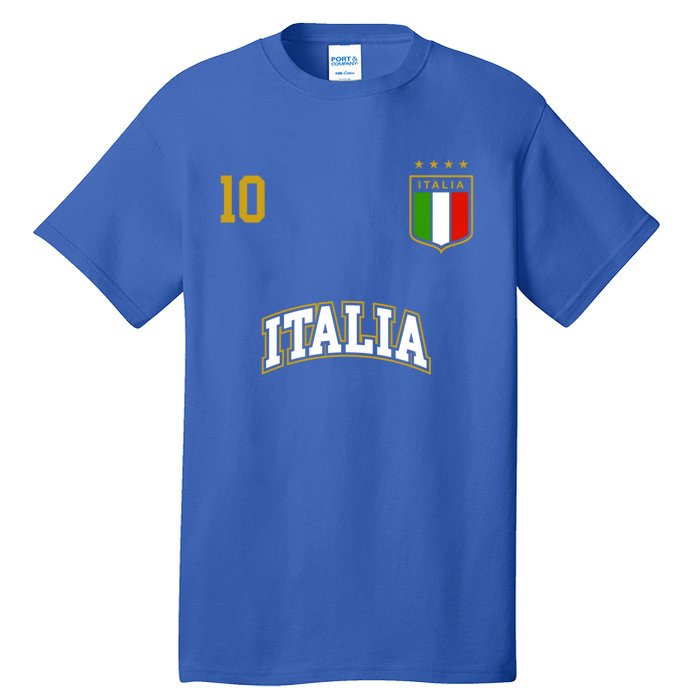 Funny Italy Soccer Team Gift Number 10 Sports Italian Flag Gift Tall T-Shirt