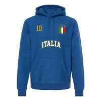 Funny Italy Soccer Team Gift Number 10 Sports Italian Flag Gift Premium Hoodie