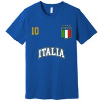 Funny Italy Soccer Team Gift Number 10 Sports Italian Flag Gift Premium T-Shirt