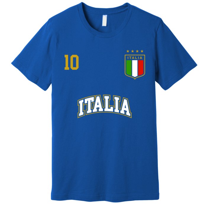 Funny Italy Soccer Team Gift Number 10 Sports Italian Flag Gift Premium T-Shirt