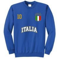 Funny Italy Soccer Team Gift Number 10 Sports Italian Flag Gift Tall Sweatshirt