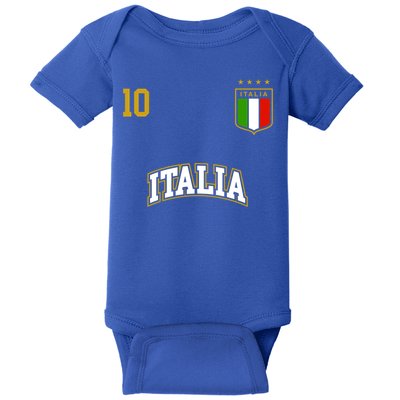 Funny Italy Soccer Team Gift Number 10 Sports Italian Flag Gift Baby Bodysuit