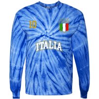 Funny Italy Soccer Team Gift Number 10 Sports Italian Flag Gift Tie-Dye Long Sleeve Shirt