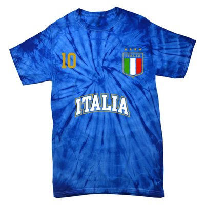 Funny Italy Soccer Team Gift Number 10 Sports Italian Flag Gift Tie-Dye T-Shirt