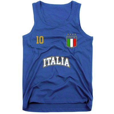 Funny Italy Soccer Team Gift Number 10 Sports Italian Flag Gift Tank Top