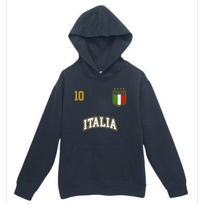 Funny Italy Soccer Team Gift Number 10 Sports Italian Flag Gift Urban Pullover Hoodie