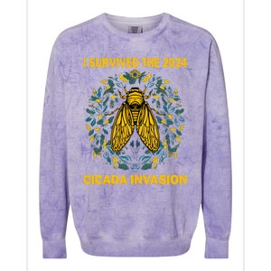 Funny I Survived The Cicada Invasion Spring Cicada Bug Colorblast Crewneck Sweatshirt