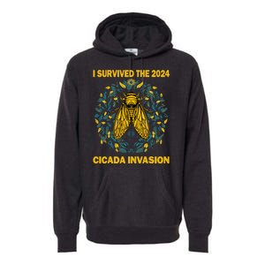 Funny I Survived The Cicada Invasion Spring Cicada Bug Premium Hoodie