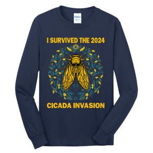 Funny I Survived The Cicada Invasion Spring Cicada Bug Tall Long Sleeve T-Shirt