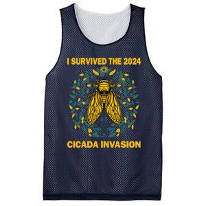 Funny I Survived The Cicada Invasion Spring Cicada Bug Mesh Reversible Basketball Jersey Tank