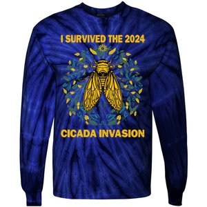 Funny I Survived The Cicada Invasion Spring Cicada Bug Tie-Dye Long Sleeve Shirt