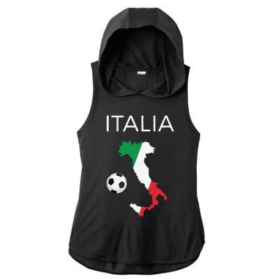 Funny Italy Soccer Forza Azzurri Italian Italia Ladies PosiCharge Tri-Blend Wicking Draft Hoodie Tank