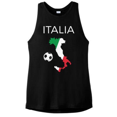 Funny Italy Soccer Forza Azzurri Italian Italia Ladies PosiCharge Tri-Blend Wicking Tank