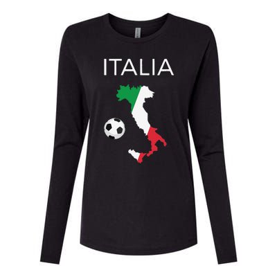 Funny Italy Soccer Forza Azzurri Italian Italia Womens Cotton Relaxed Long Sleeve T-Shirt