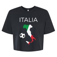 Funny Italy Soccer Forza Azzurri Italian Italia Bella+Canvas Jersey Crop Tee