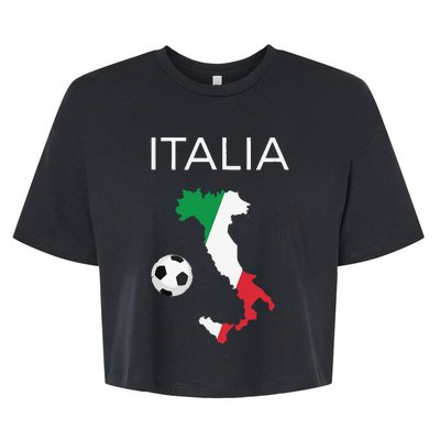 Funny Italy Soccer Forza Azzurri Italian Italia Bella+Canvas Jersey Crop Tee