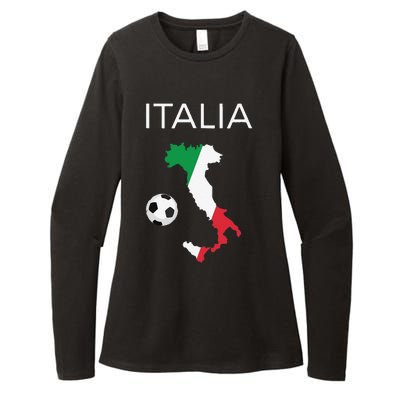 Funny Italy Soccer Forza Azzurri Italian Italia Womens CVC Long Sleeve Shirt