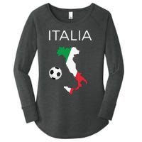 Funny Italy Soccer Forza Azzurri Italian Italia Women's Perfect Tri Tunic Long Sleeve Shirt