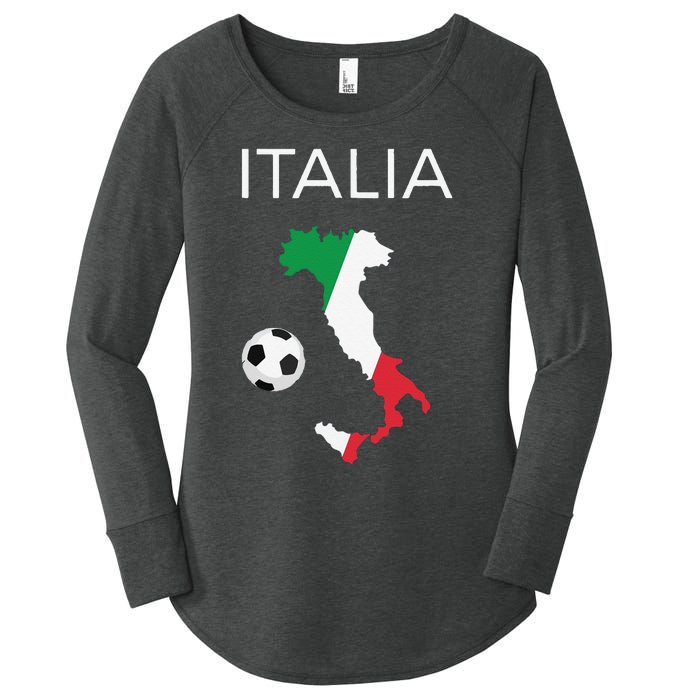 Funny Italy Soccer Forza Azzurri Italian Italia Women's Perfect Tri Tunic Long Sleeve Shirt