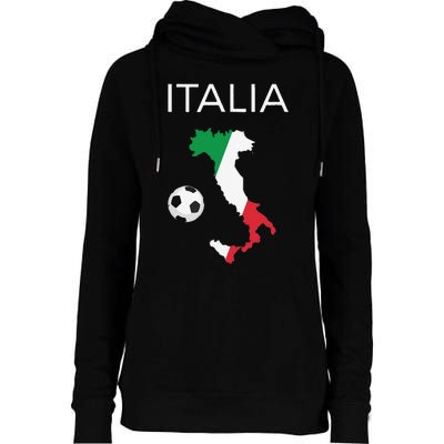 Funny Italy Soccer Forza Azzurri Italian Italia Womens Funnel Neck Pullover Hood