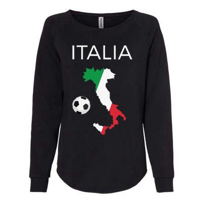 Funny Italy Soccer Forza Azzurri Italian Italia Womens California Wash Sweatshirt