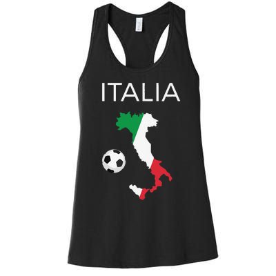 Funny Italy Soccer Forza Azzurri Italian Italia Women's Racerback Tank