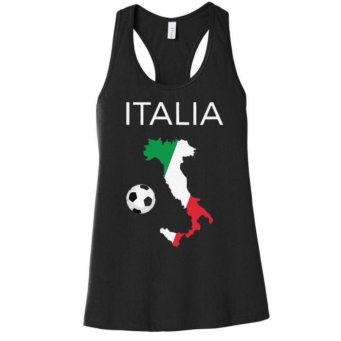 Funny Italy Soccer Forza Azzurri Italian Italia Women's Racerback Tank