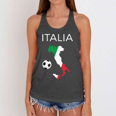 Funny Italy Soccer Forza Azzurri Italian Italia Women's Knotted Racerback Tank