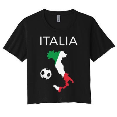 Funny Italy Soccer Forza Azzurri Italian Italia Women's Crop Top Tee