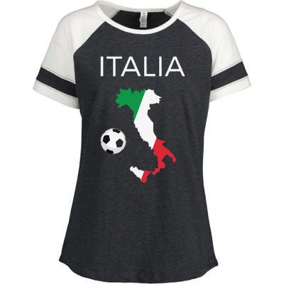 Funny Italy Soccer Forza Azzurri Italian Italia Enza Ladies Jersey Colorblock Tee