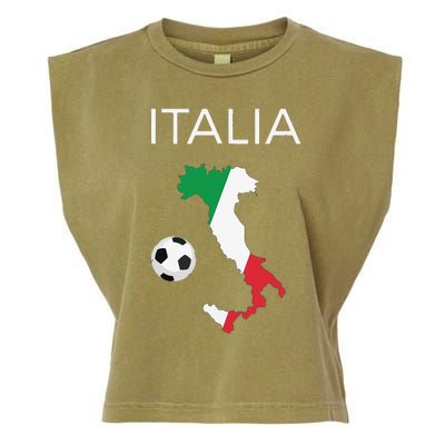 Funny Italy Soccer Forza Azzurri Italian Italia Garment-Dyed Women's Muscle Tee