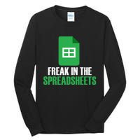 Freak In Spreadsheets Excel Accountant Accounting Tall Long Sleeve T-Shirt