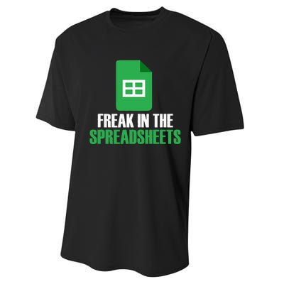 Freak In Spreadsheets Excel Accountant Accounting Performance Sprint T-Shirt