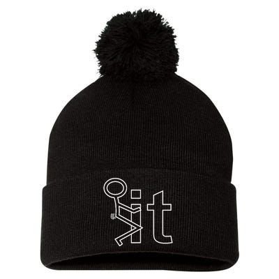 Fck It Screw It Funny Pom Pom 12in Knit Beanie