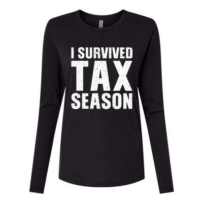 Funny I Survived Tax Season Accounting Accountant Womens Cotton Relaxed Long Sleeve T-Shirt