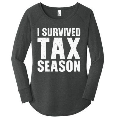 Funny I Survived Tax Season Accounting Accountant Women's Perfect Tri Tunic Long Sleeve Shirt