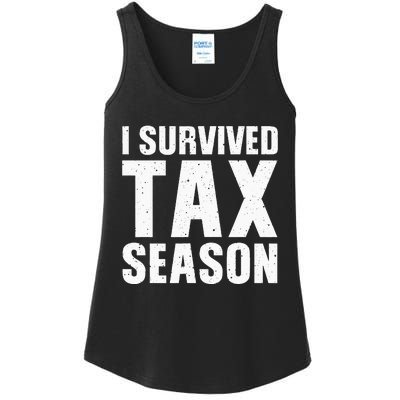 Funny I Survived Tax Season Accounting Accountant Ladies Essential Tank