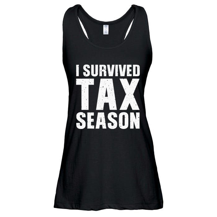 Funny I Survived Tax Season Accounting Accountant Ladies Essential Flowy Tank