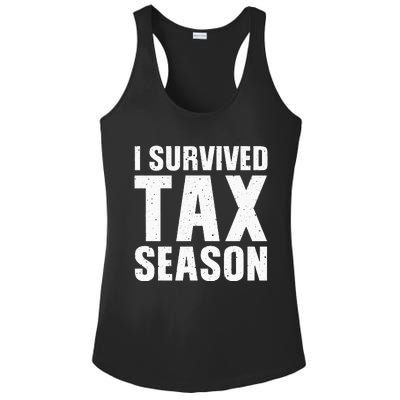 Funny I Survived Tax Season Accounting Accountant Ladies PosiCharge Competitor Racerback Tank