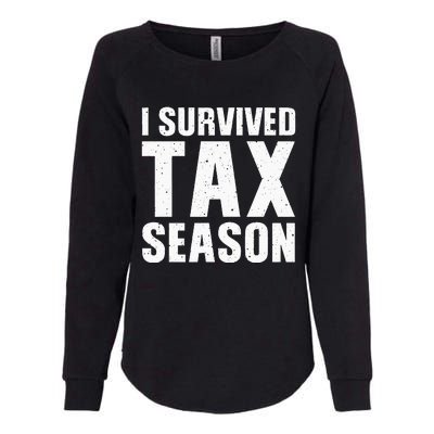 Funny I Survived Tax Season Accounting Accountant Womens California Wash Sweatshirt