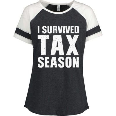 Funny I Survived Tax Season Accounting Accountant Enza Ladies Jersey Colorblock Tee