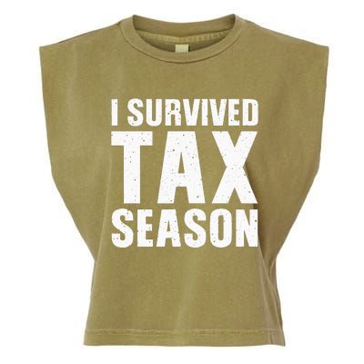 Funny I Survived Tax Season Accounting Accountant Garment-Dyed Women's Muscle Tee