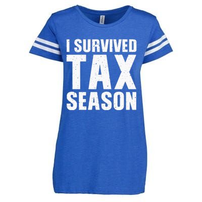 Funny I Survived Tax Season Accounting Accountant Enza Ladies Jersey Football T-Shirt