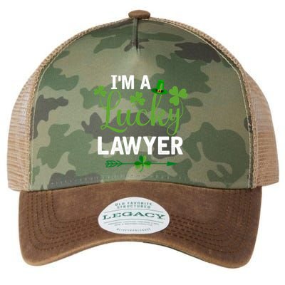 Funny Irish St Patricks Day Costume I'm A Lucky Lawyer Gift Legacy Tie Dye Trucker Hat