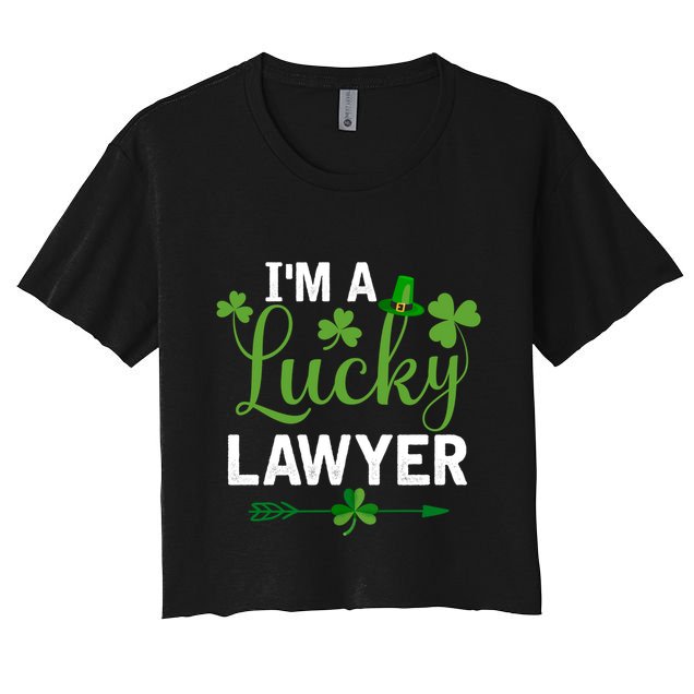 Funny Irish St Patricks Day Costume I'm A Lucky Lawyer Gift Crop Top