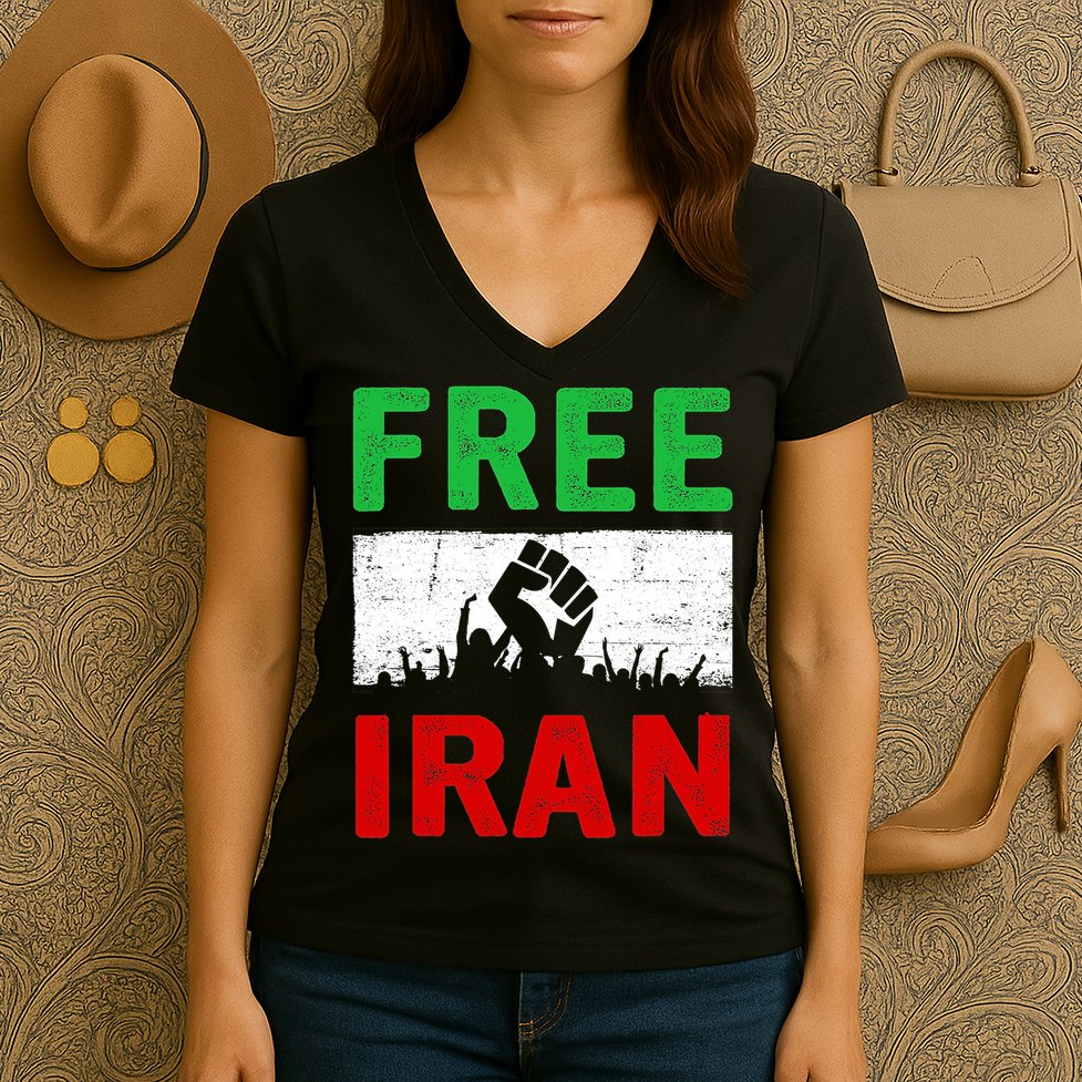 Free Iran Stand With The Women Of Iran Women's V-Neck T-Shirt